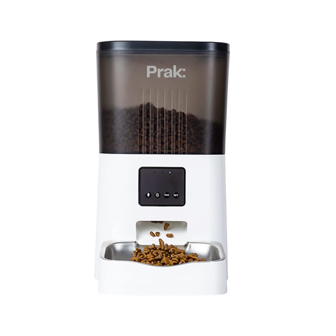 Comedero Automático para Perros y Gatos 4L | 2.4G WiFi App Prak| Dispensador Comida Gatos | Función de grabación de 10s, hasta 10 Comidas al día