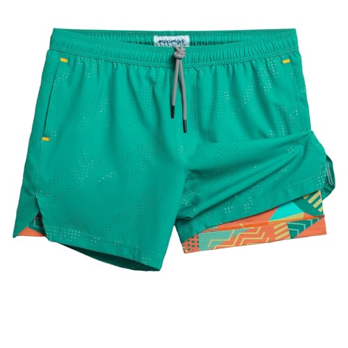 Image of maamgic Mens Running Shorts with Compression Liner 5 inch Quick Dry Workout Shorts Anti-Chafe Gym Shorts 2 in 1 Athletic Shorts