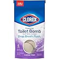 Clorox Foaming Toilet Bomb Toilet Bowl Cleaner, Bleach Free, Lavender Clean, 5 Count