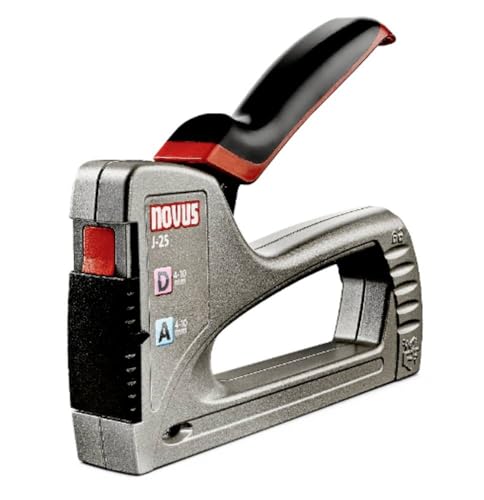Novus J-25 Handtacker – Tacker für Feindraht- und Flachdrahtklammern von 4 bis 10 mm und Hammertacker Klammer G und H, Tackerpistole, Profitacker 030-0468