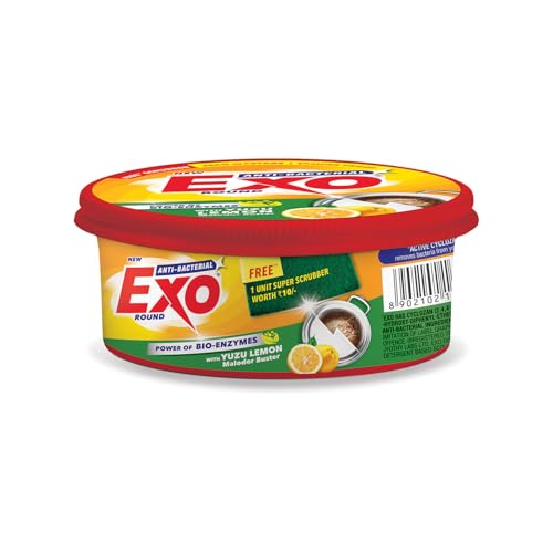 Image of Exo Anti-Bacterial Dishwash Bar 500gm | Power of Bio-Enzymes Removes Tough Grease | Complete Dishwashing Solution With Yuzu Lemon for Malodor Buster | Experience Hygienic & Superior Cleaning