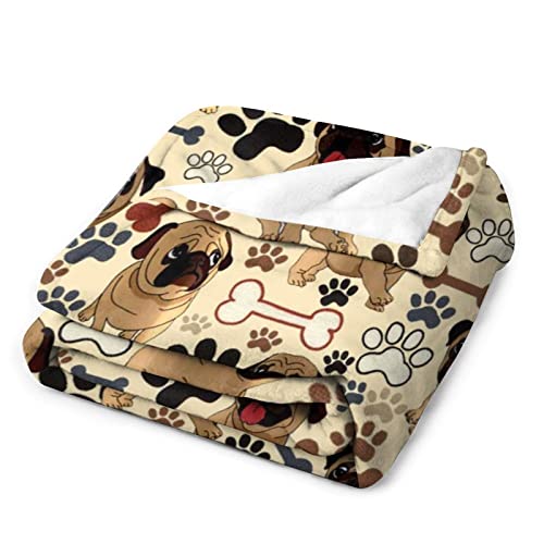 Rumwall 2M-OB5R-AN20 Pug Blanket Dog Paws Throw Blanket Ultra Soft Flannel Blankets thumb #2