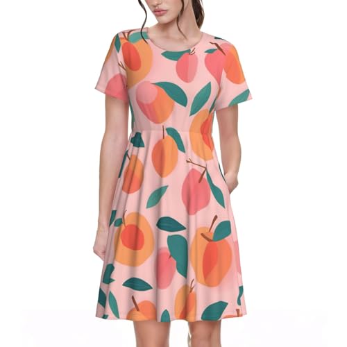 Robe d'été motif pêche rose : le vêtement frais indispensable contre la chaleur