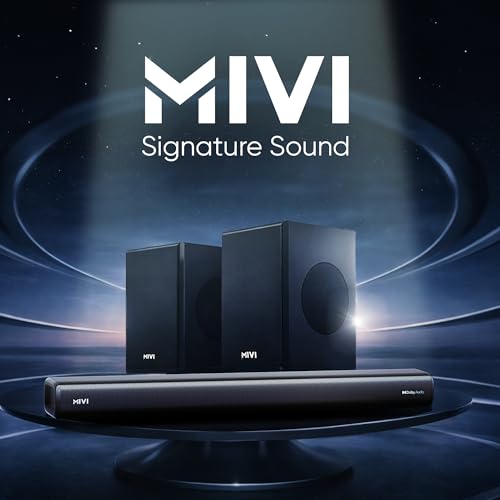 Image of Mivi Nex 900 Dolby Audio Soundbar (New Launch)| 900W Signature Sound | 5.2 Channel Home Theatre System with Dual Subwoofers and Satellites | Nex Surround Sphere Tech | Bluetooth v5.3