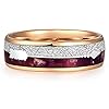 TUNGSTORY 8mm Rose Gold Tungsten Ring Mens Wedding Ring Bands with Purple Agate and Silver Imitated Meteorite Inlay Dome Arrow Rings Size S #1
