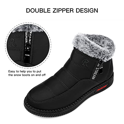 TEMOFON Womens Warm Snow Boots: Waterproof Ankle Winter Shoes Black by TEMOFON - Used condition - Image 3