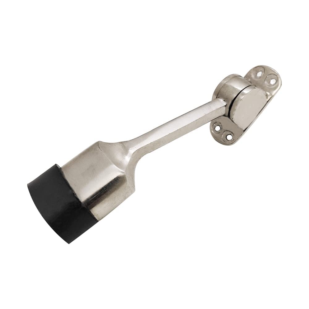 Volo Silver Satin Door Stopper Vanilla 5 Inches/125Mm Nickel (Color Silver)(Pack Of 2 Pcs)
