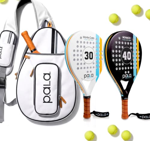 P.ala Racket & Bag Sets (3, White & Black & White, Padel Bag + 2 Padel Rackets)