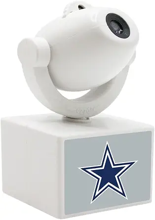 Sporticulture NFL American Football Dallas Cowboys - Adjustable Led Mini Spotlight Projector with 6 Team Logo Designs - Portable & Rechargeable Spotlight - Battery-Operated - 4.375” x 3.125”