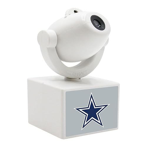 Sporticulture NFL American Football Dallas Cowboys - Adjustable Led Mini Spotlight Projector with 6 Team Logo Designs - Portable & Rechargeable Spotlight - Battery-Operated - 4.375” x 3.125”