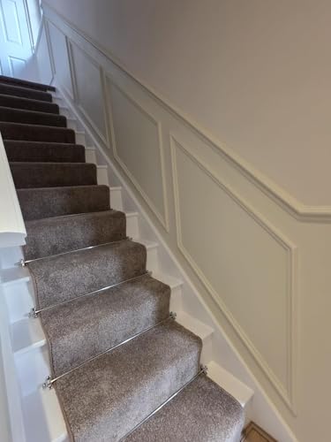 Varillas para alfombras de escalera de cromo pulido (juego de 13 unidades, remates redondos) 4
