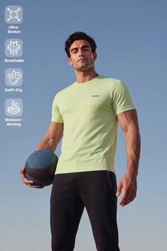 Image of Van Heusen Men's Running T-Shirt | Regular Fit | Crew Neck | Soft Breathable Mircofiber | Casual Wear | Summer Favorite | Shoulder Bonding |Sports T-Shirt | Style 61005