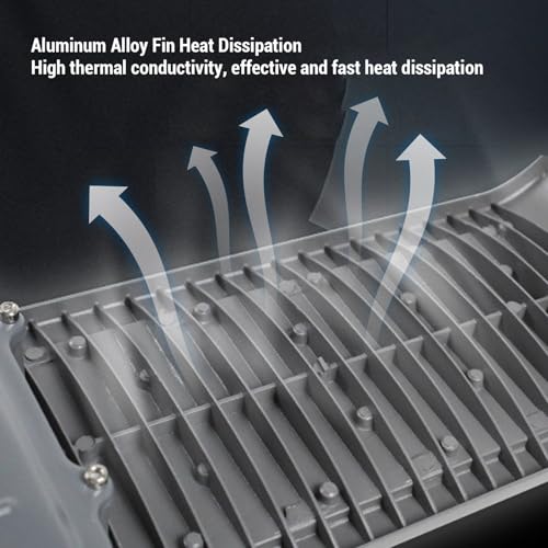 Spacnana LED Parking Lot Light, Aluminum Alloy Housing, 100W 6000K Street Light for Outdoor Yard Basketball Court