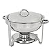 SUPER DEAL Upgraded 5 Qt Full Size Stainless Steel Chafing Dish Set of 2 Pack Round Chafer Buffet Catering Warmer Set w/Food and Water Pan, Lid, Solid Stand and Fuel Holder