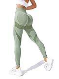 LAEYI Leggins Mujer Pantalones de Yoga sin Costuras Pantalones Deportivos de Cintura Alta Mallas elásticas Delgadas para Correr Gimnasio Control Abdominal Pantalones Push up Entrenamiento 2 M