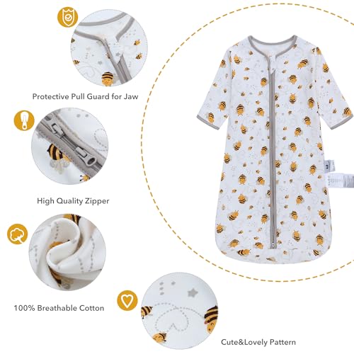 Image of Miracle Baby Sleep Sack - 100% Breathable Cotton Wearable Blanket, Long Sleeve Sleeping Sack for Infant 0-18 Months(3 Pack)