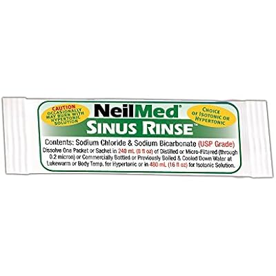 NeilMed Sinus Rinse Extra Strength Premixed Hypertonic Packets - Soothing, No Burning or Stinging Large Volume & Low Pressure System Saline Nasal Irrigation 70 Count