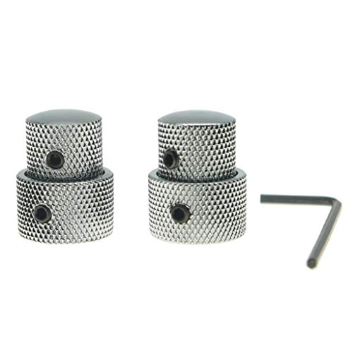 Boutons de commande double concentré en métal chrome pour guitare et basse Kaish x2 - 2