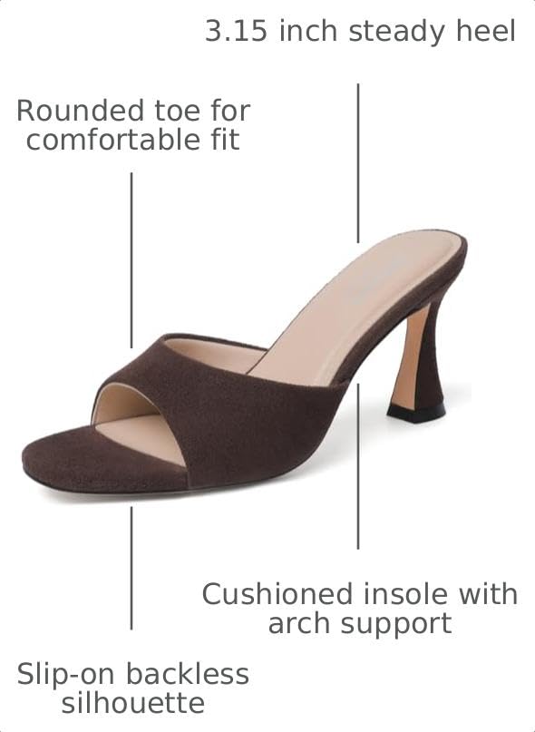 Image of Susanny High Heels for Women Pointed Open Toe Strappy Chunky Block Heels Ankle Strap Stiletto Kitten Heeled Sandals Wedding Bridal Party Prom Sexy Dress Shoes