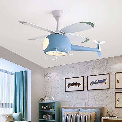 AXWT Ventilador de techo inversor con luz, control remoto de atenuación, lámpara de araña de helicóptero, LED de 40 W, ajuste de 6 velocidades, sincronización de control remoto, invierno y verano posi
