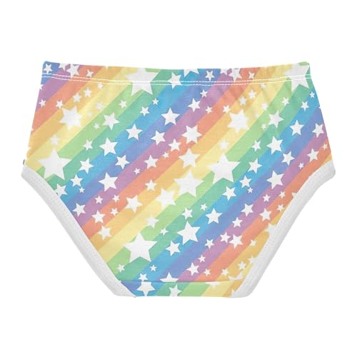 Fun Print Toddler Underwear Floral 2t Cotton Panties for Girl Rainbow Stripes White Stars Briefs Undies Kids2