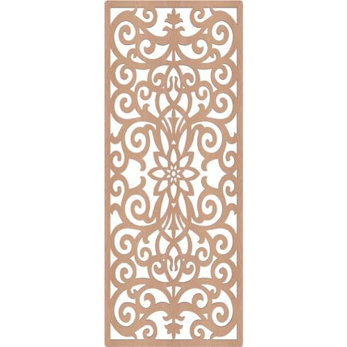 Image of Buel Decorative Pierced Fretwork Wood Wall Panels, 19 3 /8 inchW x 49 3 /8 inchH x 3 /8 inchT, Alder