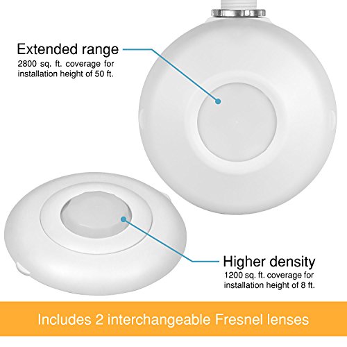 Image of ENERLITES High Bay 360 Degree PIR Line Voltage Ceiling Occupancy Motion Sensor w /Daylight Harvesting Dimming, 1200-2800 sq. ft. Coverage, 120-277VAC, Commercial /Industrial, UL Listed, MPC-50HD, White