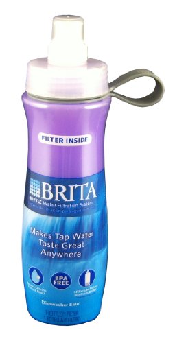 Brita Sport Water Filter Bottle, Mod Columns, 20 Ounce (Design May Vary)