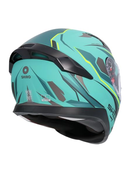 Casco Integral Shiro Katana Sharp - Verde Mate, Homologado 22.06, Talla XL (61/62), Pantalla Ahumada