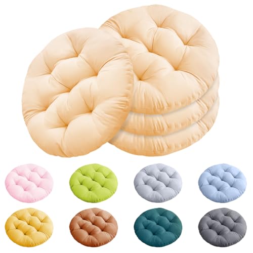 Umllpet Coussins de Chaise Ronds de 40cm, 4 Pièces Antidérapants Coussins D'Assise Lavables,...