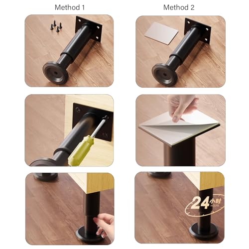 Soportes ajustables para patas de muebles blancos de escritorio 3