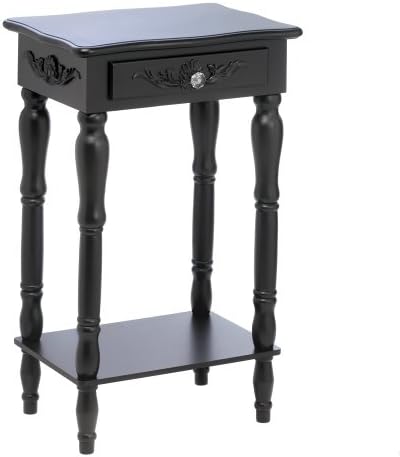 Accent Plus Side Tables, Side Tables Living Room Black - MDF and Pine Wood