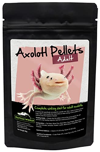 Reptile World Axolotl Adult Pellets | Amphibian Food, Newts, Frogs (80g)