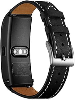 AISPORTS 18mm Quick Release Leather Watch Band for Huawei Talkband B5, Huawei Watch, Withings Activite, Nokia, Fossil, LG, Asus Smart Watch Replacement Band Mens Womens Wrist Band Bracelet, Black