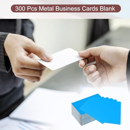 Cartes de visite métalliques PATIKIL bleues pour impression nom DIY - 5