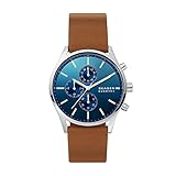 - Color de la caja: plateado SKAGEN Reloj Analógico para de los Hombres de Cuarzo con Correa en Cuero SKW6732