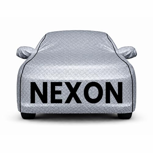 Image of Autofy Tata Nexon Car Cover [Year 2019 Onwards] - Dust & UV Protection Cover with Mirror Pocket Soft Cotton Lining Car Accessories Nexon Car Body Cover