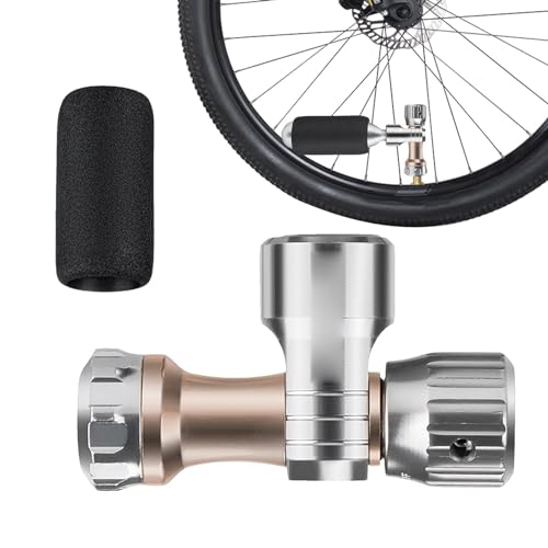 Anulely Inflador de Neumático de Bicicleta Co2,inflador de Co2 de Bicicleta | Cabeza de Bomba de Bicicleta de Inflador de Neumático - Adaptador de Válvula de Conexión Rápida de Aleación de Aluminio