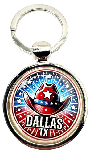 Porte-clés Dallas Texas en métal chapeau de cowboy idée cadeau souvenir des USA