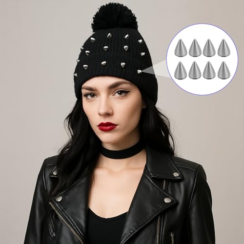 150 Stück Ziernieten Set Punk Nieten, Spikes Nieten Spikes Studs, silber Metall Punk Kegel Studs, Kopfnieten Schraubnieten Set, Killernieten für DIY Handwerk Taschen Kleidung Schuhe Leder