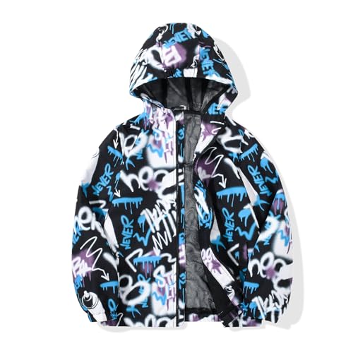 Image of SNOW DREAMS Boys Waterproof Rain Jacket Windbreaker Lightweight Coat Kids Raincoat Outerwear
