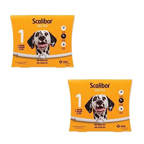 Scalibor 65cm x2- Collare Antiparassitario Per Cani - Collare Antipulci E Antizecche Per Cani Di Taglia Grande. 12 Mesi Di Protezione