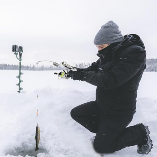 Combo de pesca en hielo portátil y equipo completo de caña con carrete para invierno 3