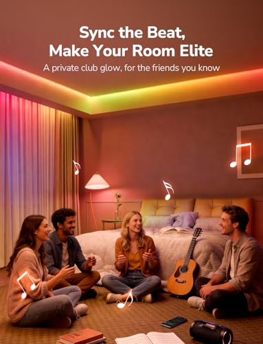 Image of Lepro S1 AI Smart LED Strip Lights with IC 65.6FT 2.4G WiFi Bluetooth | AI lighting designer,Rainbow chasing effects,Color segment DIY,Music sync,High density LEDs,Holiday Decor,Bedroom,Room,Gaming