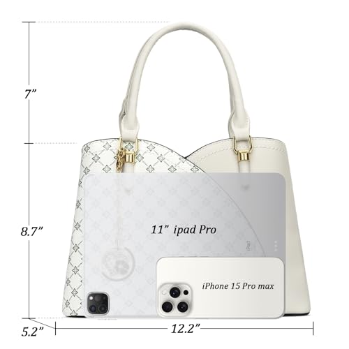 Image of KKXIU Triple Compartments Purses and Handbags for Women Fashion Ladies Satchel Shoulder Top Handle Bag