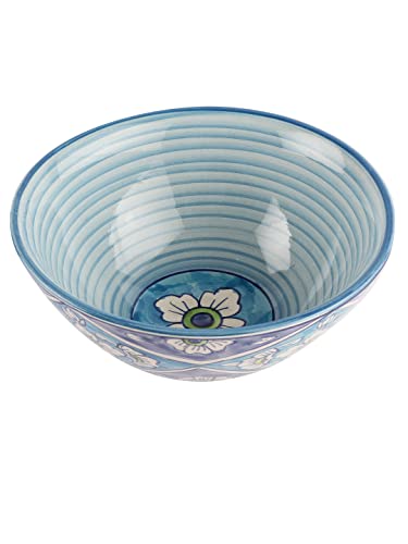Image of miah decor Ceramic Serving Bowl Handmade Stoneware Matte Finish Serving Bowl for Food Salad Curries Pasta Noodles Snacks Rice Chutney Breakfast (MD-244-MFN)