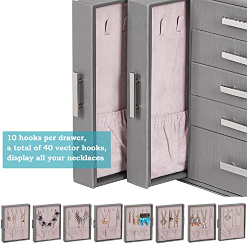 Anwbroad Jewelry Boxes For Women Jewelry Storage Box Jewelry Organizer Box For All Necklaces Rings Earrings Bracelet Watches Jewelry Case Ujjb017H #TOP2