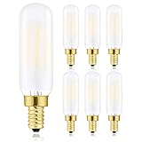 T6 Led Bulb, T6.5 Dimmable E12 Edison Light Bulbs Soft White 3000K, Frosted Glass,600lm, 60W Candela