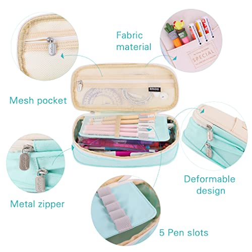 Image of Oyachic Big Capacity Pencil Case Telescopic Pencil Pouch Zipper Pen Bag Canvas Markers Organization Makeup Bag Box Pencil Holder Office Supplies