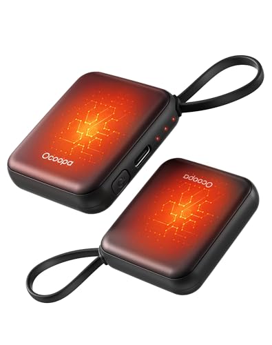 Ocoopa Hand Warmers Rechargeable UT5 Nano – Slim Electric Pocket Heater, Smart Temp Control, 14Hrs Battery, UL Safety, Travel Must Haves, Practical Gifts for Women, Christmas, Outdoor, Office
